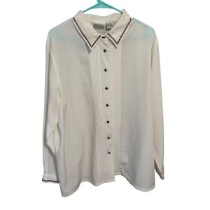 VTG Koret Embroidered Button Down Blouse